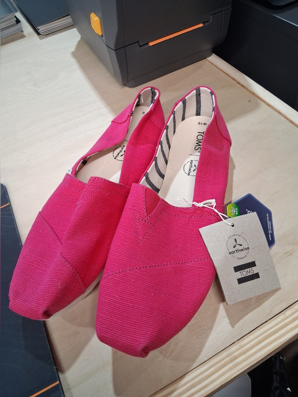 Toms Bright Pink Canvas Slip-On Flats